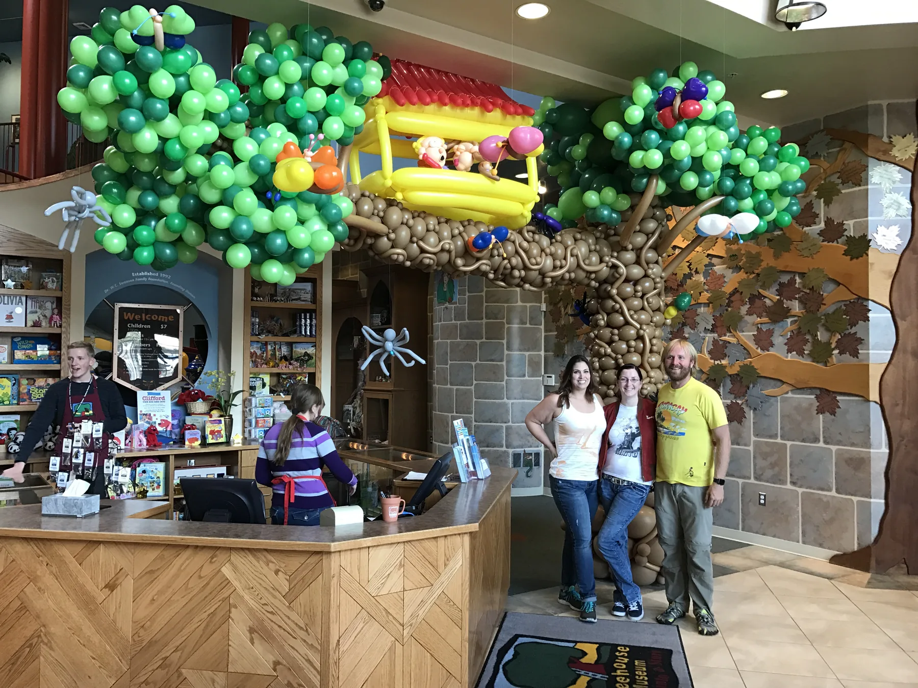 Community event balloon decor with large-scale color
